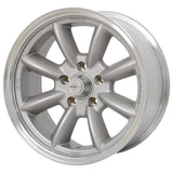 Minilite Style Wheel, 17x8" Satin Aluminum, 1968-74 AMC Javelin, AMX - Drop ships in approx. 1-4 weeks