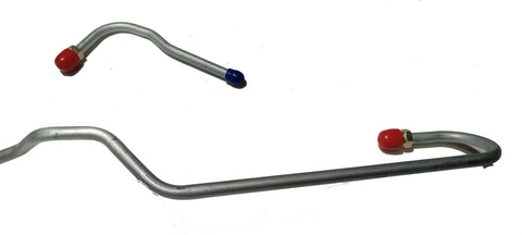 Overstock - Pump To Carb Lines 2 Piece OE Steel,1968-1970 AMX Javelin V8 4bbl With Electric Wipers