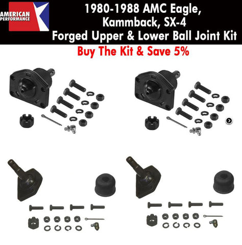 Ball Joint Kit, Upper & Lower, Forged, 1980-88 AMC Eagle - Limited Lifetime Warranty